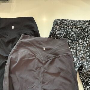 BuffBunny 3 pairs Black Charcoal and  Patterned Leggings